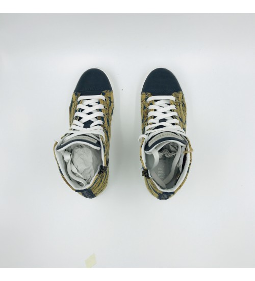 Handmade shoes Damascati and blue leather
